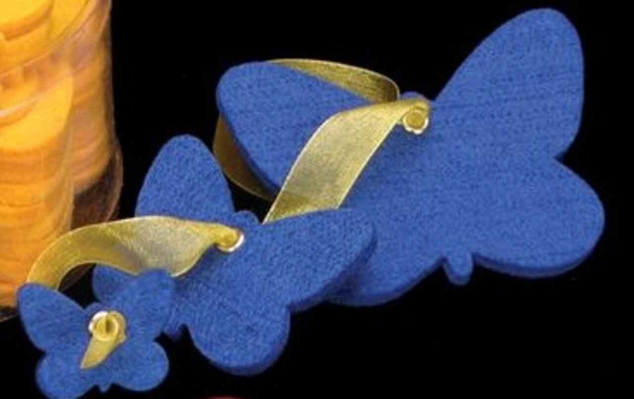 The Ribbon People Blue Felt Butterfly Assortment Special Christmas 8"